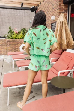 Green Terry Cloth Umbrella Short