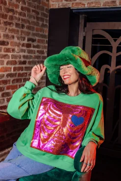 Green X Ray Heart Sweatshirt