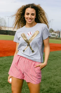 Grey & Gold Baseball Tee