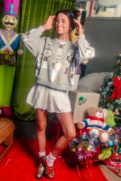 Grey & Gold Scattered Nutcracker Sweatshirt