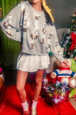 Grey & Gold Scattered Nutcracker Sweatshirt