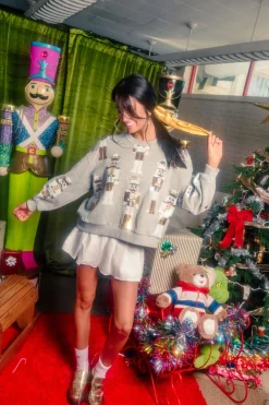 Grey & Gold Scattered Nutcracker Sweatshirt