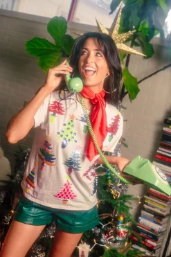 Grey Colorblock Trees Tee