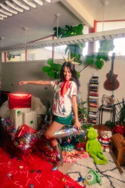 Grey Colorblock Trees Tee