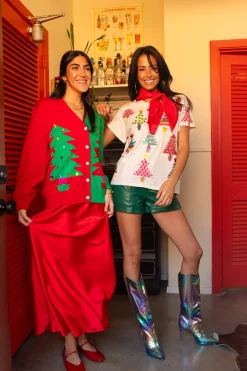 Grey Colorblock Trees Tee