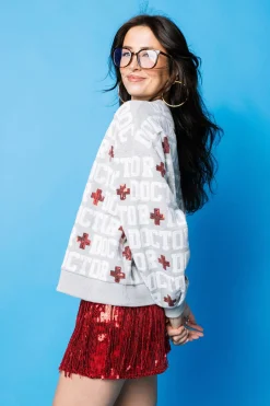 Grey 'Doctor' All Over Sweatshirt