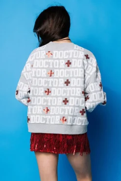 Grey 'Doctor' All Over Sweatshirt