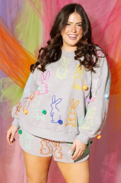 Grey Multi Scattered Bunny Short