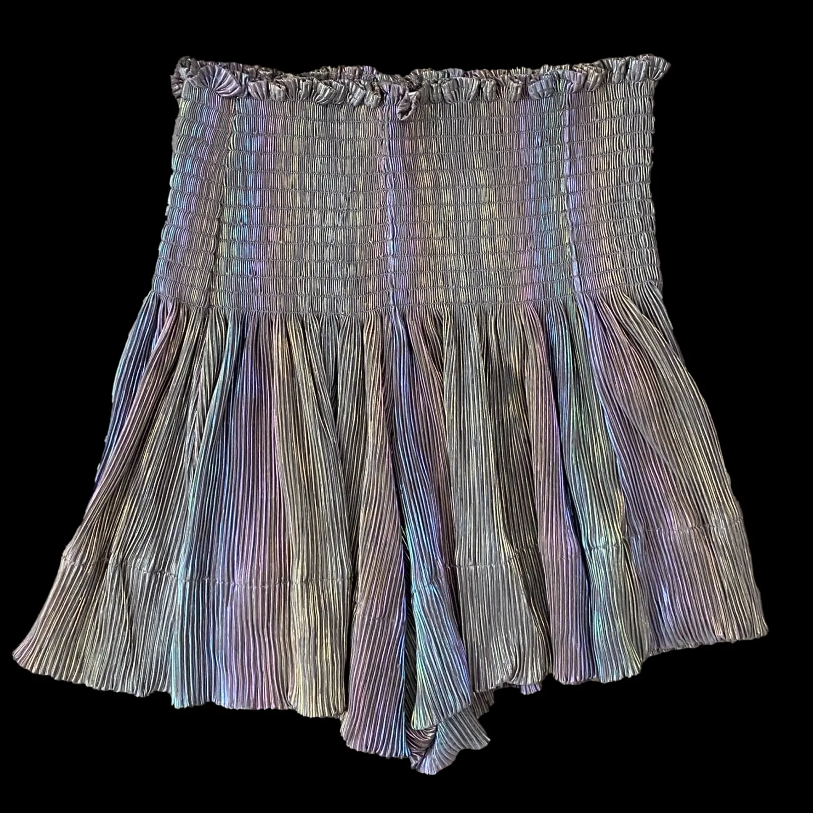 Grey Pleat Swing Short
