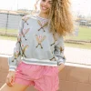 Grey Scattered Baseball Bat Sweatshirt