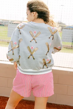 Grey Scattered Baseball Bat Sweatshirt