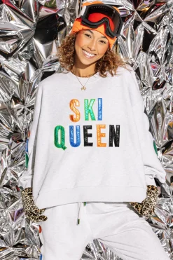 Grey Ski Queen Symbol Sweatshirt