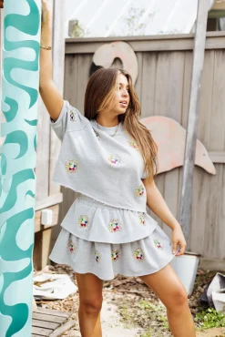 Grey Sunburst Ring Top