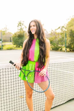 Hot Pink & Apple Active Rhinestone Short