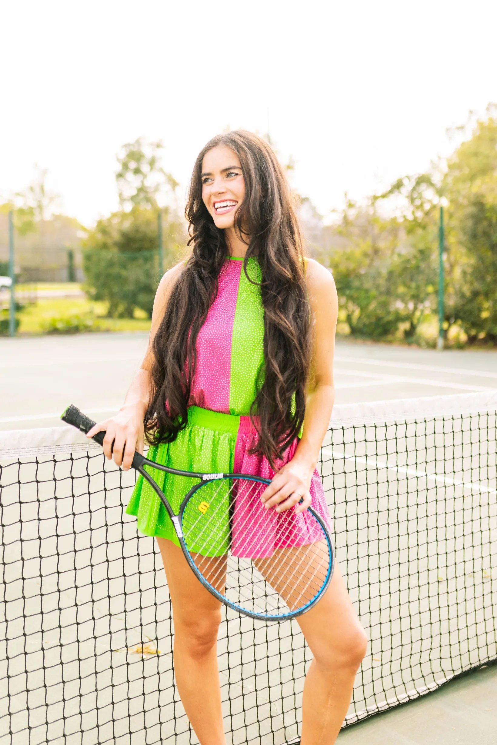Hot Pink & Apple Active Rhinestone Short