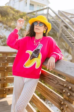 Hot Pink Banana Coca-Cola® Bottle Sweatshirt