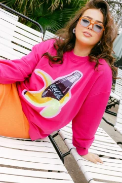 Hot Pink Banana Coca-Cola® Bottle Sweatshirt