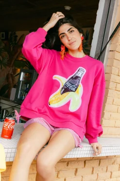Hot Pink Banana Coca-Cola® Bottle Sweatshirt