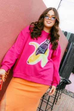 Hot Pink Banana Coca-Cola® Bottle Sweatshirt