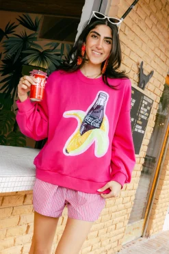 Hot Pink Banana Coca-Cola® Bottle Sweatshirt