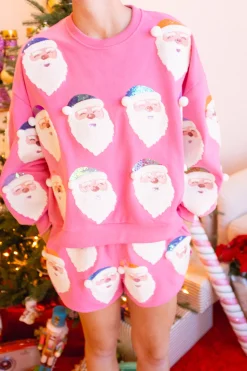 Hot Pink Fair Skin Santa Sweatshirt