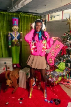 Hot Pink Gingerbread Cardigan