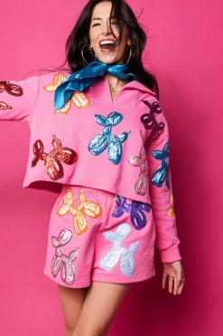 Hot Pink Multi Balloon Dog Sweatshirt