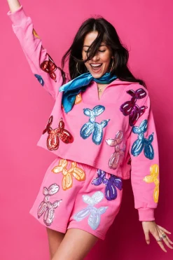 Hot Pink Multi Balloon Dog Sweatshirt