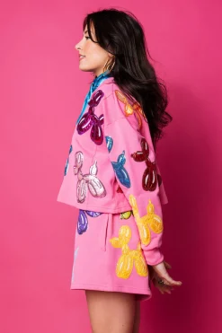 Hot Pink Multi Balloon Dog Sweatshirt