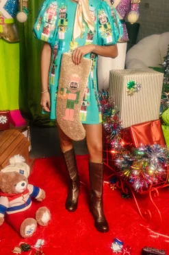 ITES x Sami Riccioli x Queen of Sparkles Gold Serving Nutcracker Stocking