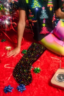 ITES x Sami Riccioli x Queen of Sparkles Black Crystals Stocking