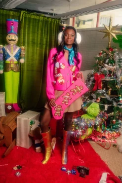 ITES x Sami Riccioli x Queen of Sparkles Pink Gingerbread Stocking