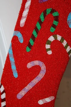 ITES x Sami Riccioli x Queen of Sparkles Red Candy Cane Stocking