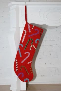 ITES x Sami Riccioli x Queen of Sparkles Red Candy Cane Stocking
