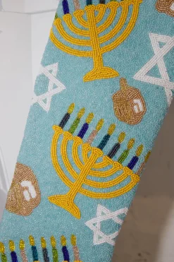 ITES x Sami Riccioli x Queen of Sparkles Blue Hanukkah Stocking