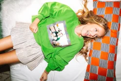 Ivory Rainbow Leather Swing Shorts