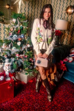 Ivory Shell Christmas Tree Cardigan