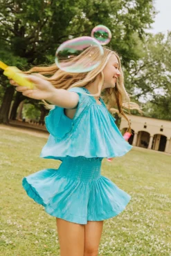 Kids Aqua Pleat Swing Shorts