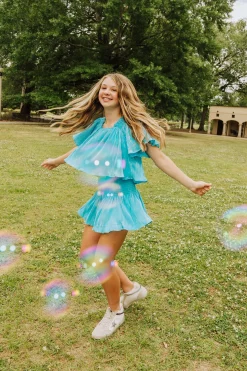 Kids Aqua Pleat Swing Shorts