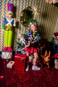 Kids Black Rainbow Candy Canes Sweatshirt