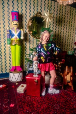 Kids Black Rainbow Candy Canes Sweatshirt