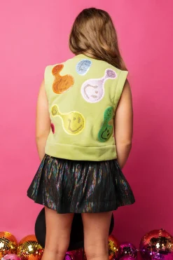 Kids Black Rainbow Leather Swing Shorts