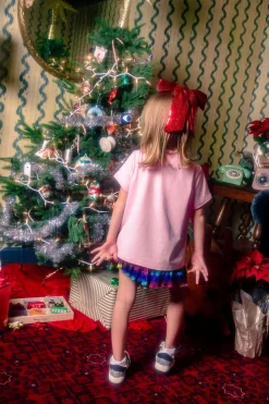 Kids Blue Rainbow Pleat Swing Shorts