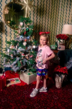 Kids Blue Rainbow Pleat Swing Shorts