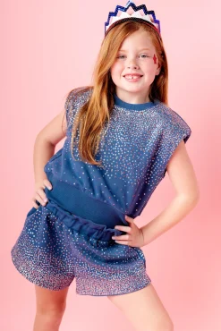 Kids Blue Stars & Stripes Scatter Short