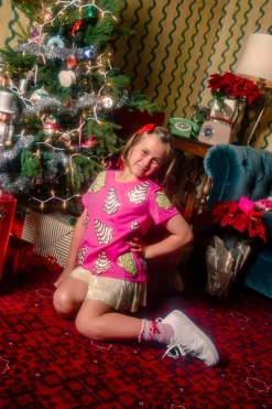 Kids Gold Pleat Swing Shorts