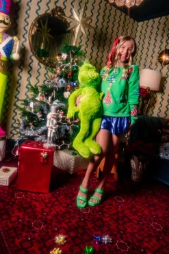 Kids Green Colorblock Trees Sweatshirt