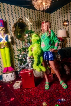 Kids Green Colorblock Trees Sweatshirt