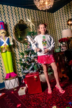 Kids Grey Colorblock Drummer Nutcracker Sweatshirt