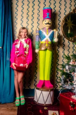 Kids Hot Pink Gingerbread Cardigan